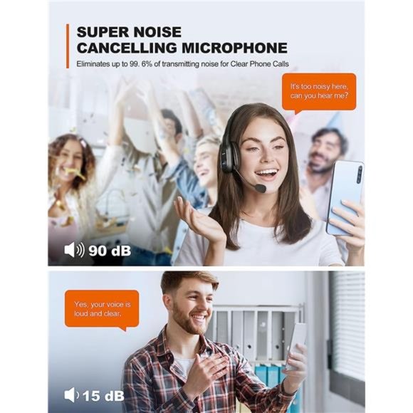 Trucker Bluetooth Headset withMicrophone NoiseCanceling Wireless OnEar Headphone - Picture 3 of 6